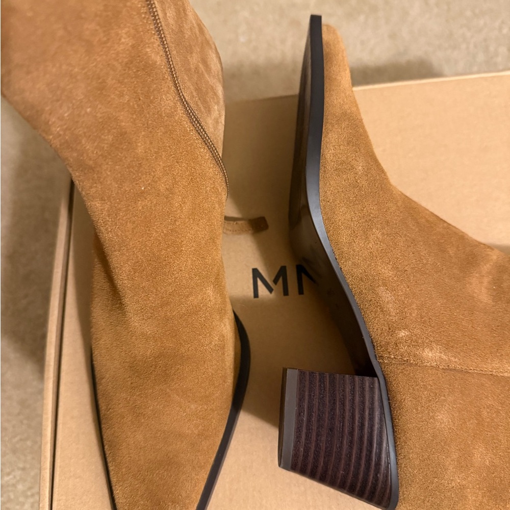 Mango Medium Brown Suede Ankle Boots - Picture 7 of 8